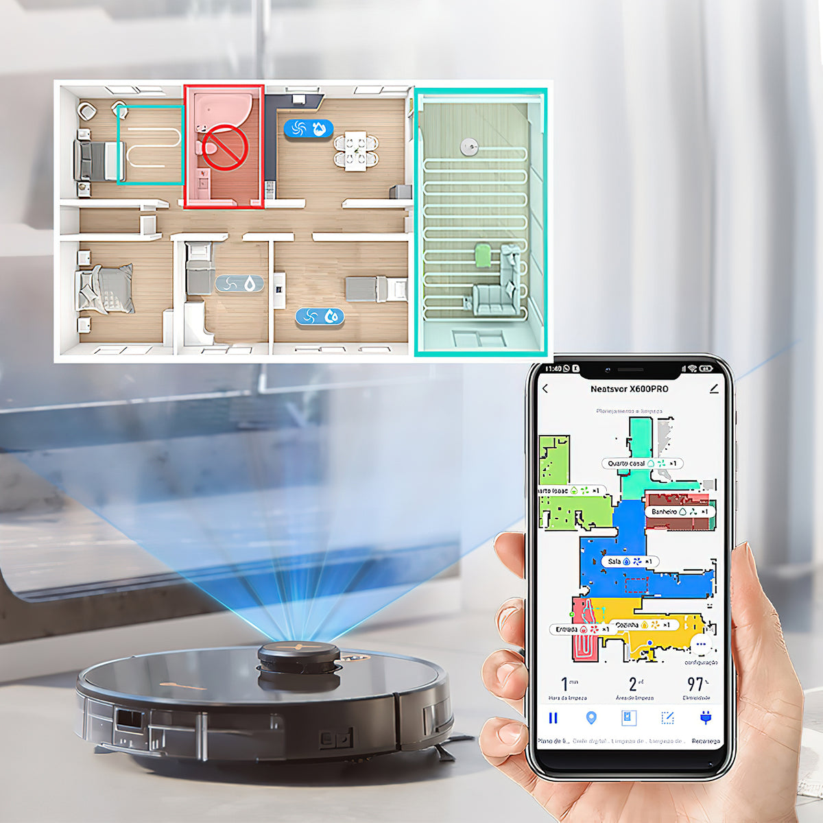 Neatsvor X600 Pro Aspirador Robot: Estilo e Praticidade para Ambientes Elegantes